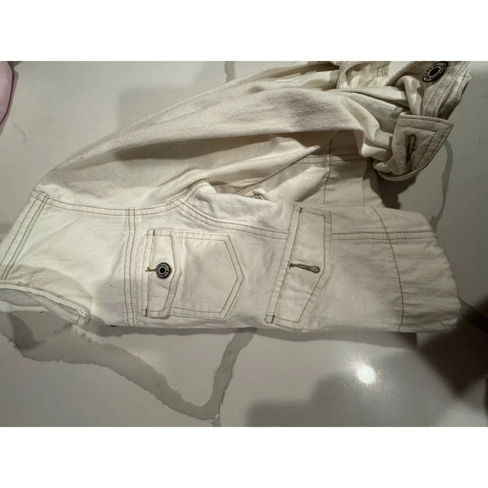 Gap Kids‎ Girls Denim Jacket Off White Cream Button Up Trucker Coat Size L